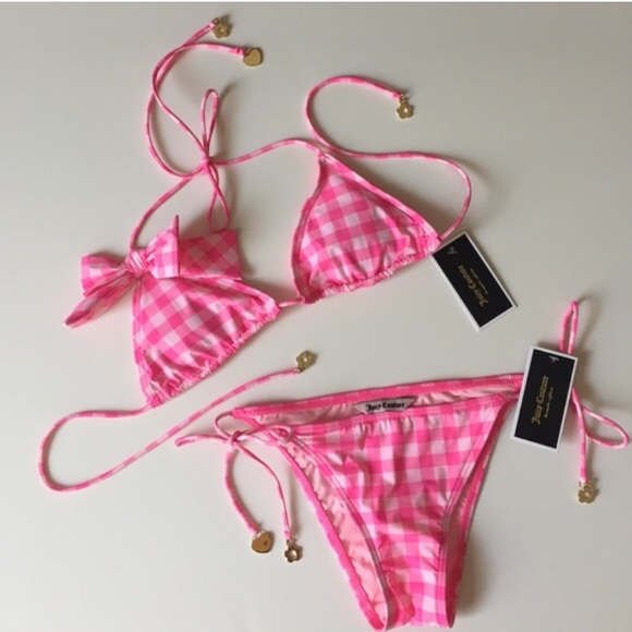 Juicy Couture Other - NWT Juicy Couture Pink Plaid String Bikini XS